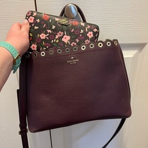Kate Spade Paloma Deep Purple Crossbody with Daycation Boho Floral Wallet